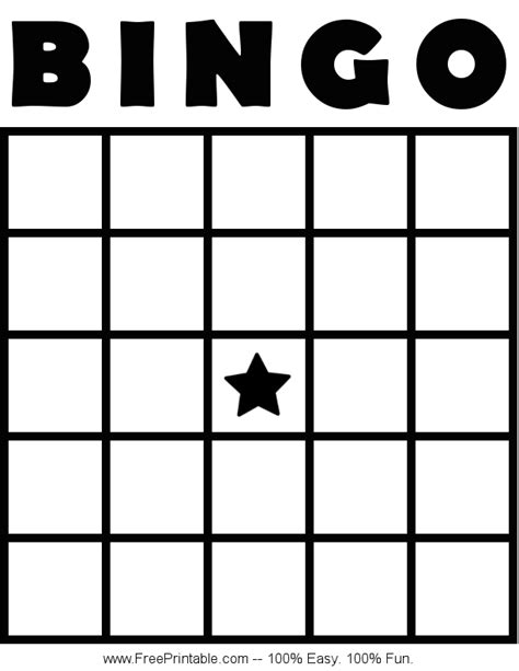 free printable blank bingo card template printable templates