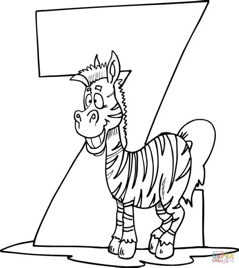 Letter Z Is For Zebra Coloring Page Free Printable Coloring Pages