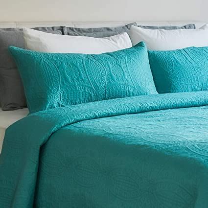 Mezzati Bedspread Coverlet Set Blue Ocean Teal Prestige Collection