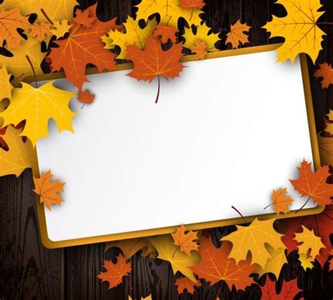 Blank Paper And Autumn Leaves Background Vector Vector