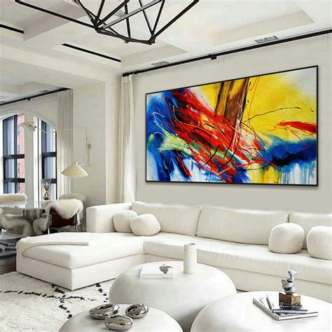 Bright Beautiful Colorful Modern Abstract Wall Art Decor Large