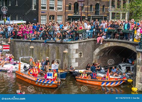 amsterdam august 5 2017 visitors watching the boats of the 201 editorial stock image image