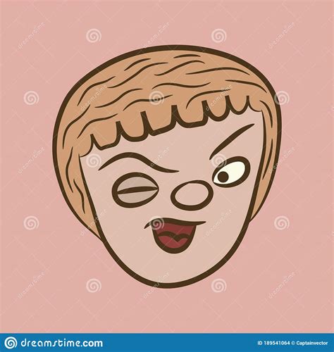 Boy Winking Vector Illustration Decorative Design Stock Vector