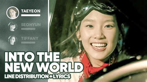 Girls Generation Into The New World Line Distribution Lyrics Color Coded Patreon