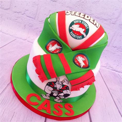 South Sydney Rabbitohs Rugby Cake Decorated Cake By Cakesdecor