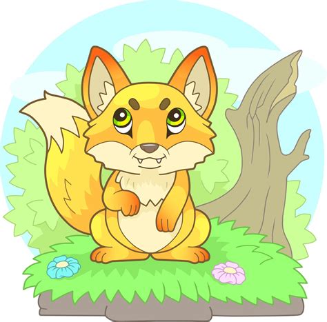 Cute Little Fox 10038200 Vector Art At Vecteezy