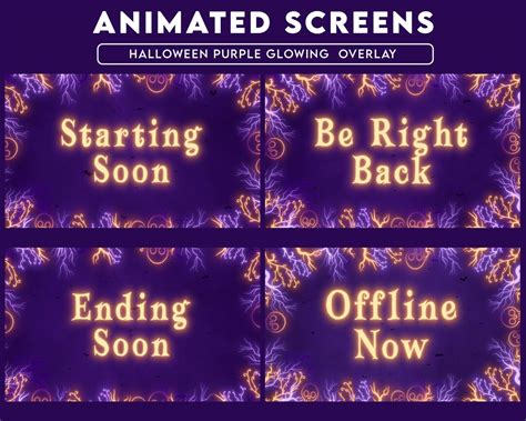 Twitch Halloween Animated Overlay Purple Spooky Stream Overlay