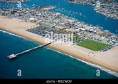 NEWPORT PIER (Luftbild). Balboa Peninsula, Newport Beach, Orange County ...