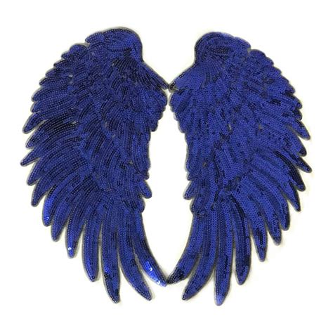 Buy Vosarea Angel Wings Sequins Patches Iron On Embroidered Motif