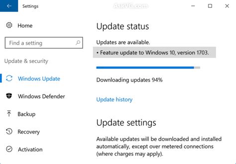 Review Download And Installation Of Windows 10 Feature Updates Via