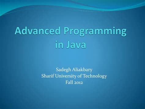 Ppt Advanced Programming In Java Powerpoint Presentation Free