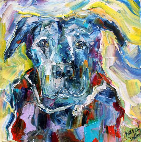 Dog Painting Dog Art Canvas Painting Original Oil Abstract Etsy Dog