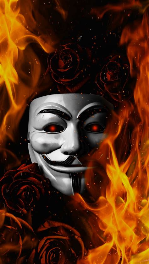 Anonymous Fire Mask HD Phone Wallpaper Pxfuel