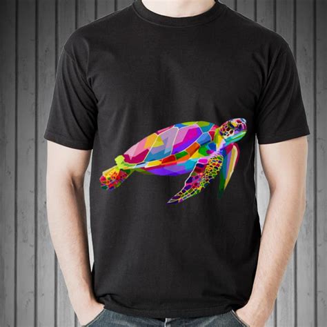 Artists worldwide create cool tshirts every day. Colorful Swimming Sea Turtle shirt, hoodie, sweater ...
