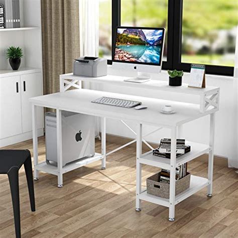 Tribesigns Computer Desk With Storage Shelves 55 Inch Large Modern