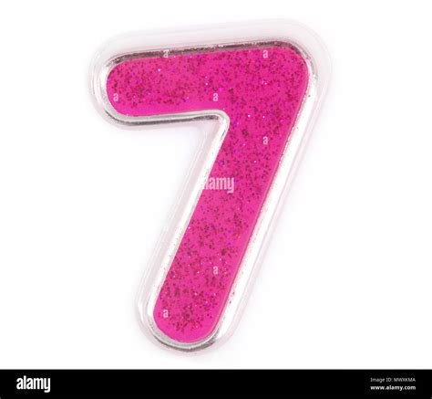 Letter Number 7 Symbol Pink Color On A White Background Pink Number