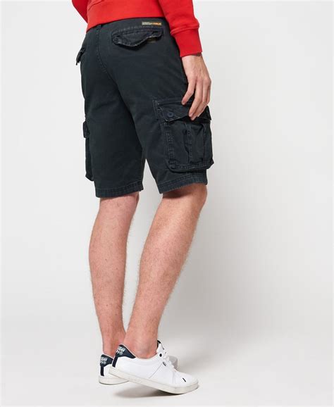 mens core cargo heavy shorts in worn ink superdry