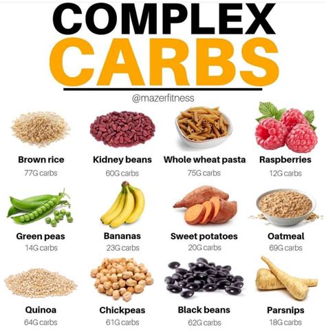 Complex Carbs All Nutrition Values Per Grams Of Uncooked Raw