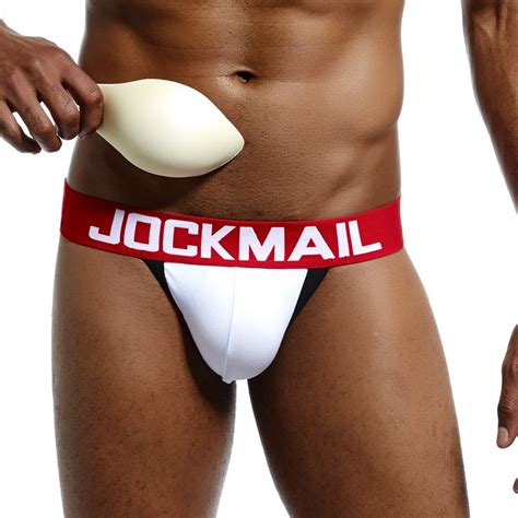 Jockmail Sexy Thong Men Jockstraps Padded Mens Underwear Briefs Front