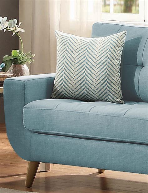 Homelegance Deryn 86 Sofa With Tufted Back Teal Fabric