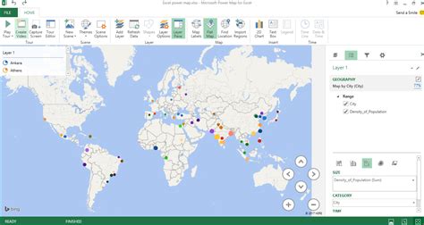 Excel will automatically convert your data to a geography data type, and will include properties relevant to that data that you can display in a map chart. Create Beautiful Map with Power Map in Excel - DataScience ...