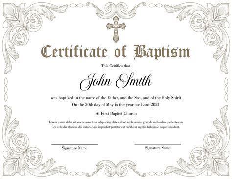 Editable Baptism Certificate Template Printable Certificate Etsy Finland