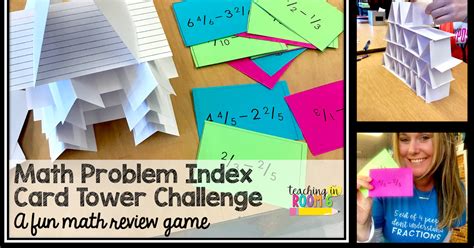 Math Problem Index Card Tower A Fun Review Game Fun Math Review Fun
