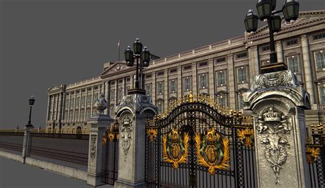 Buckingham Palace 3d Model Game Ready Max Obj Fbx