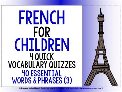 Primary French Vocab Quiz 3 Teaching Resources