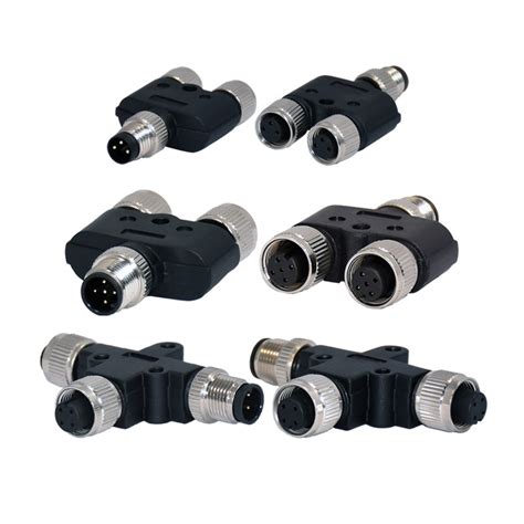 M12 Waterproof Connector Circular M12 A Coding Female T Type 4pins Ip68