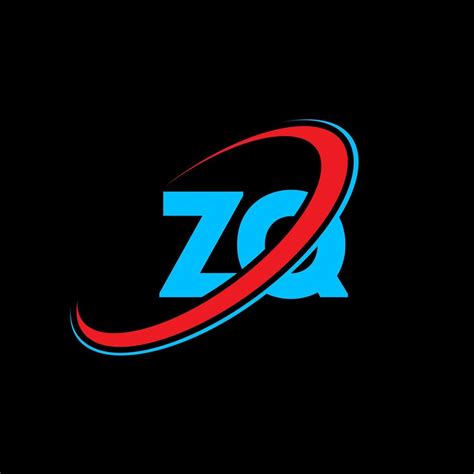 Logotipo De Zq Diseño Zq Letra Zq Azul Y Roja Diseño Del Logotipo De