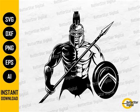Spartan Svg Gladiator Svg War Battle Soldier Fight Combat Etsy
