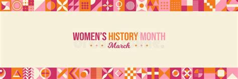 Women History Month Neo Geometric Pattern Background Womens History