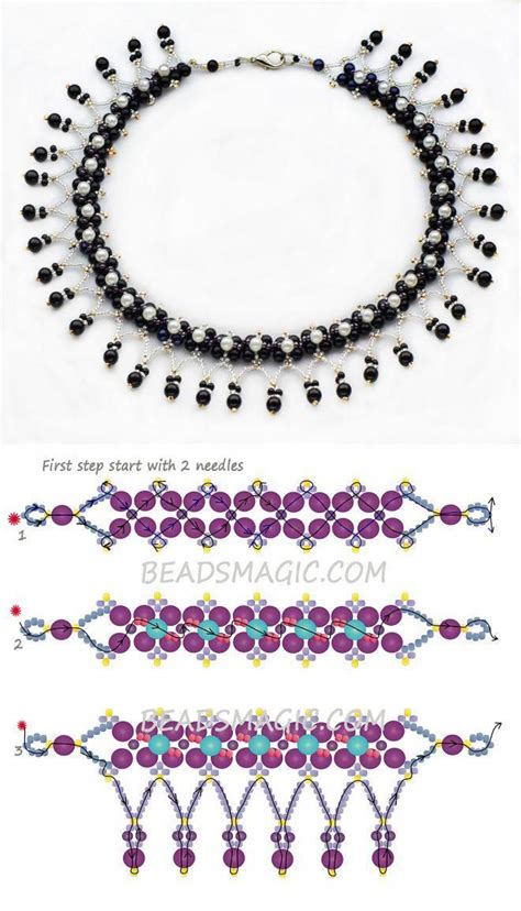 Free Pattern For Beaded Necklace Viva Beads Magic Diy Necklace