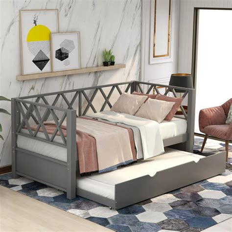 Twin Daybed With Trundle Twin Daybed Bed Frames Solid Wood Twin Size