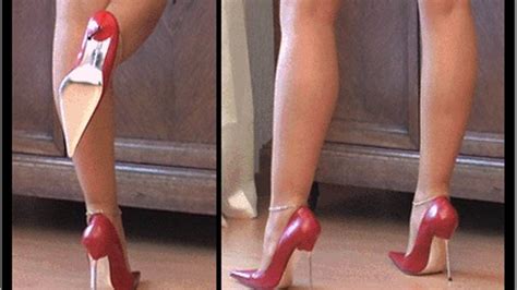 New Pumps Fitting Posing Sensual Dipping 2 Red Pumps Wmv 720x576 Boots High Heels Feet