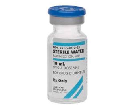 Diluent Sterile Water For Injection Solution Save At Tiger Medical Inc