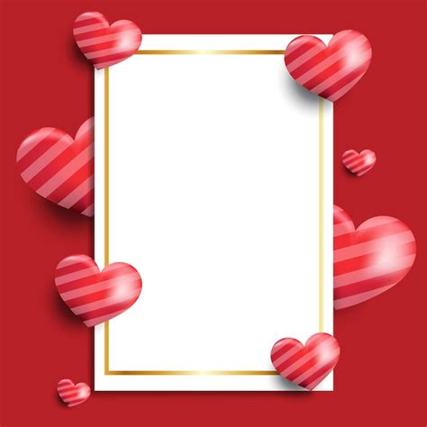 Premium Vector Valentines Love Frame Template Illustration