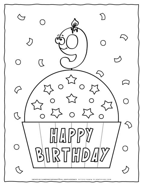 Happy Birthday Coloring Page
