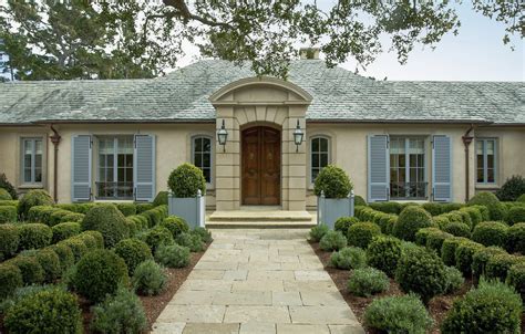 One Story French Country Home Exterior