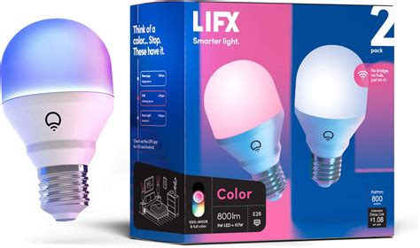 Lifx Color A19 800 Lumens Billions Of Colors And Whites Wi Fi Smart