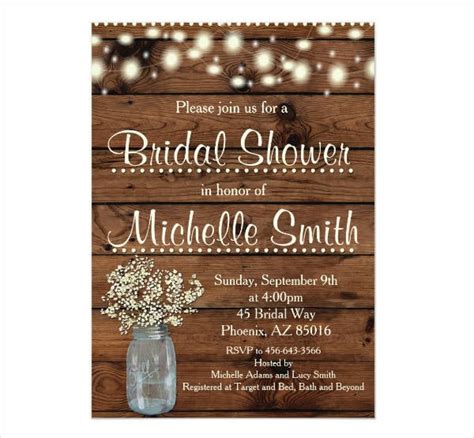 8 Rustic Bridal Shower Invitation Card Designs And Templates Psd Ai