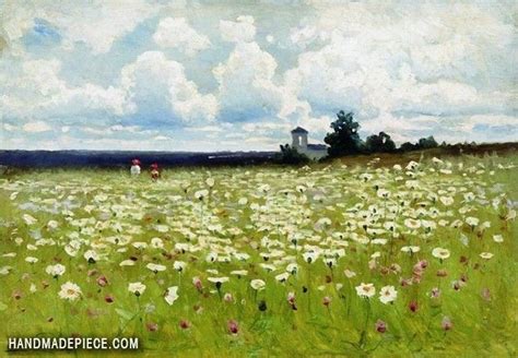 Field Of Daisies Daisy Field Landscape Spring Painting