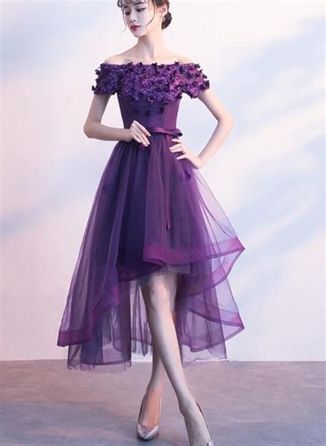 Dark Purple High Low New Party Dress Purple Homecoming Dress Purple Homecoming Dress