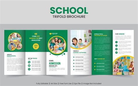 School Admission And Education Trifold Brochure Template Back To