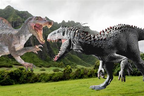 Tyrannosaurus Rex Vs Indominus Rex Vs Spinosaurus Dinosaur Battle The