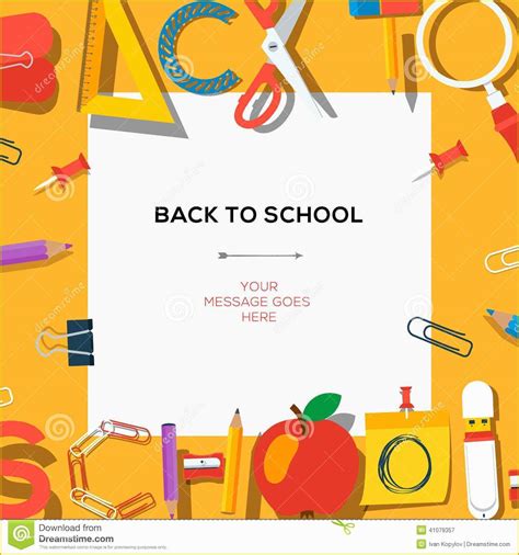 School Photo Templates Free Of Back To School Template With Supplies