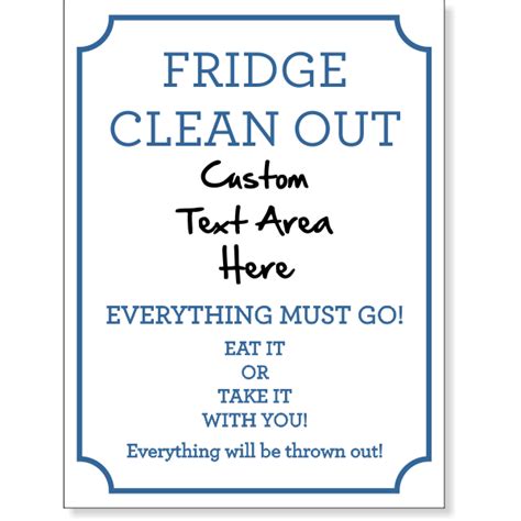 Fridge Clean Out Dry Erase UV Sign Custom Signs