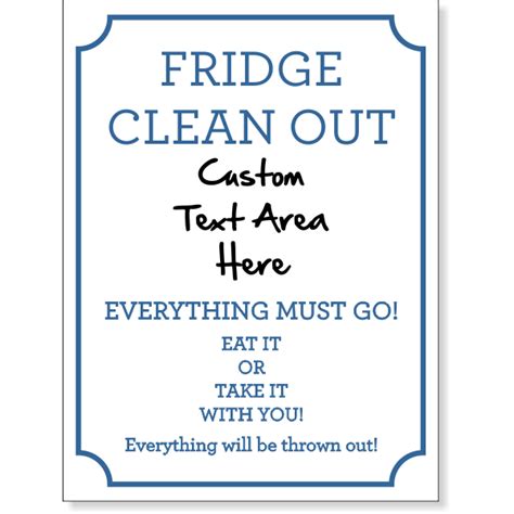 Fridge Clean Out Dry Erase Uv Sign Custom Signs