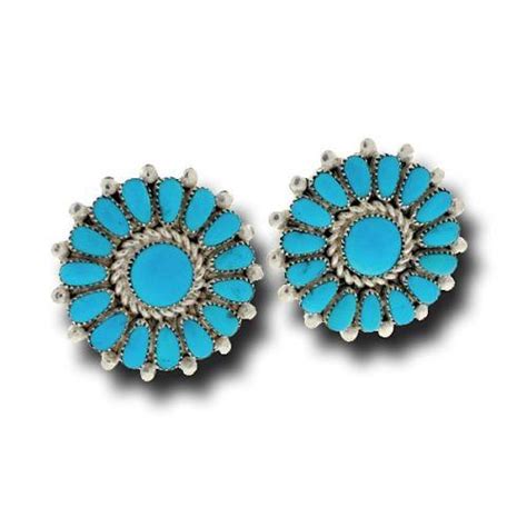Turquoise Cluster Earrings Southwest Indian Foundation